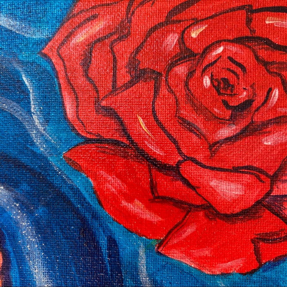 8”x10” Canvas Art Woman dia de muert Paint Acrylic - Picture 7 of 14